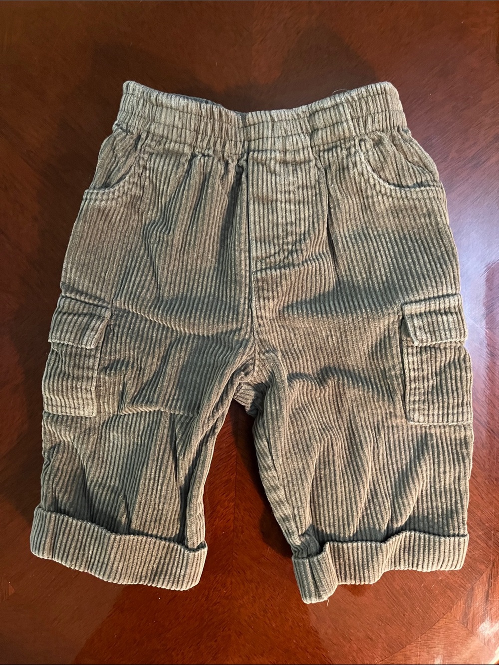 Toddler Corduroy Cargo Pants in Olive 6/9 m